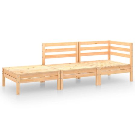 Salon de jardin 3 pcs Bois de pin massif 7