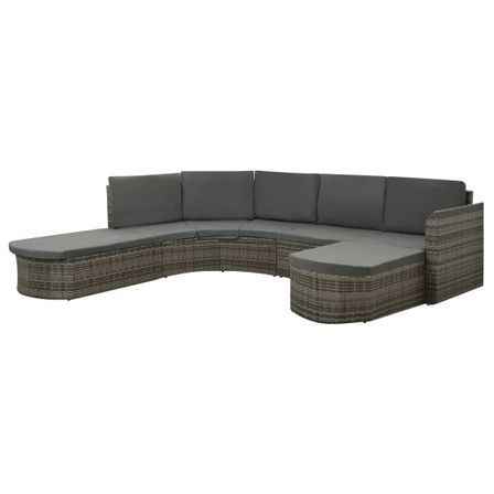 Salon de jardin 4 pcs avec coussins Résine tressée Gris 19
