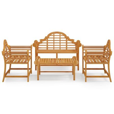 Salon de jardin 4 pcs Bois de teck solide