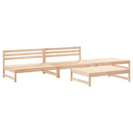 Salon de jardin 4 pcs bois massif de pin