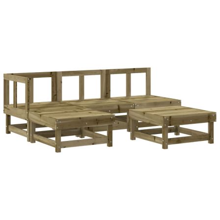 Salon de jardin 5 pcs bois de pin imprégné