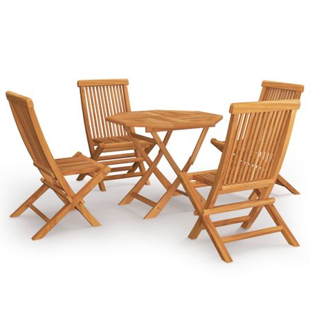 Salon de jardin 5 pcs Bois de teck massif 5