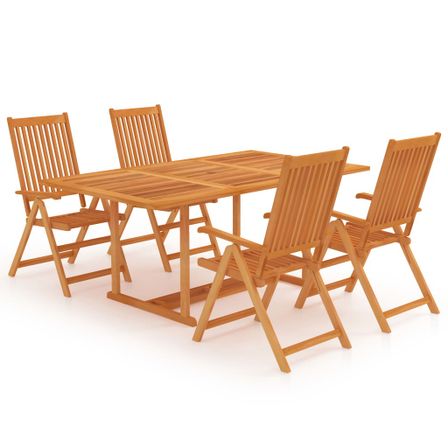 Salon de jardin 5 pcs Bois de teck massif 4