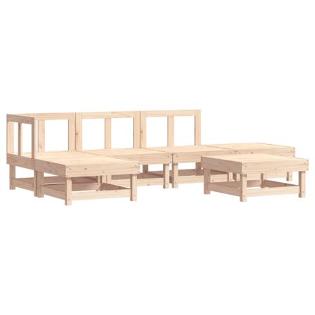 Salon de jardin 6 pcs Bois de pin massif