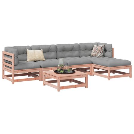 Salon de jardin 6 pcs bois massif sapin de douglas