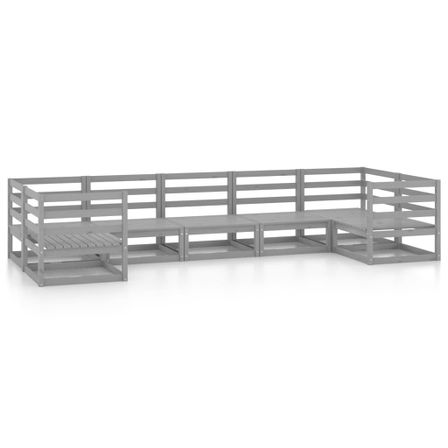 Salon de jardin 7 pcs Bois de pin massif 45