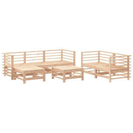 Salon de jardin 7 pcs Bois de pin massif