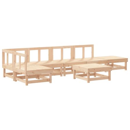 Salon de jardin 7 pcs Bois de pin massif