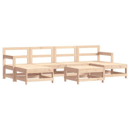 Salon de jardin 7 pcs Bois de pin massif
