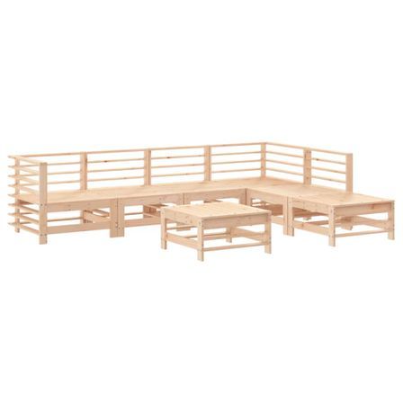Salon de jardin 7 pcs Bois de pin massif
