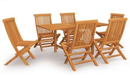 Salon de jardin 7 pcs Bois de teck massif 2