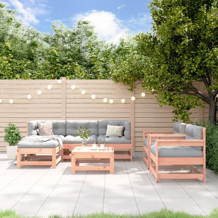 Salon de jardin 7 pcs bois massif douglas