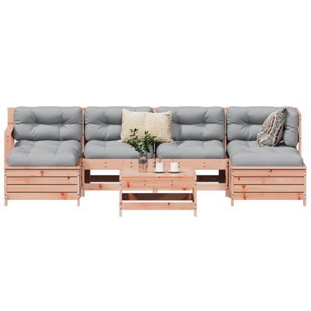 Salon de jardin 7 pcs bois massif sapin de douglas