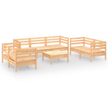 Salon de jardin 8 pcs Bois de pin massif 58