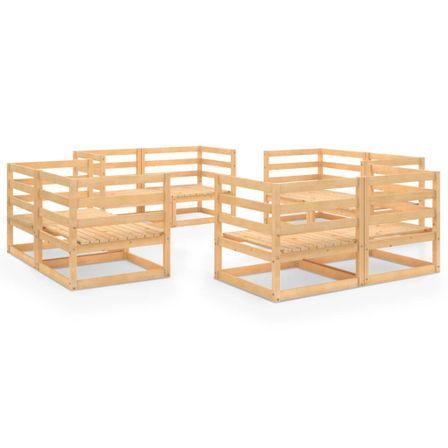 Salon de jardin 8 pcs Bois de pin massif 5