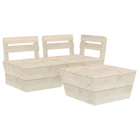 Salon de jardin palette 3 pcs Bois d'épicéa imprégné 2