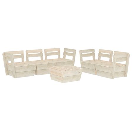 Salon de jardin palette 6 pcs Bois d'épicéa imprégné 3
