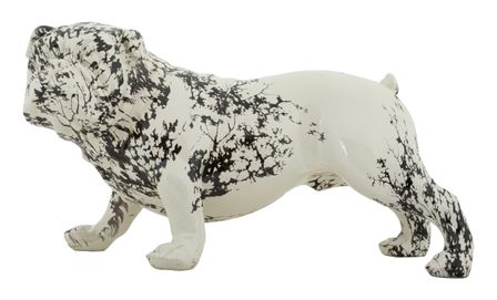 Sculpture de bouledogue de style oriental 38 x 18,5 x 21 cm