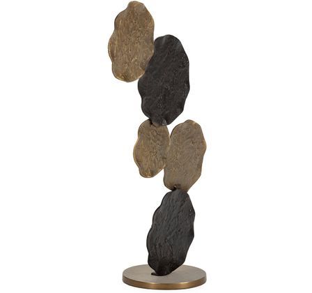 Sculpture décorative en aluminium KLARI H 93 cm – Doré & Bronze noirâtre
