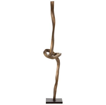 Sculpture décorative en aluminium THALY H 163 cm – Doré antique & Bronze noirâtre