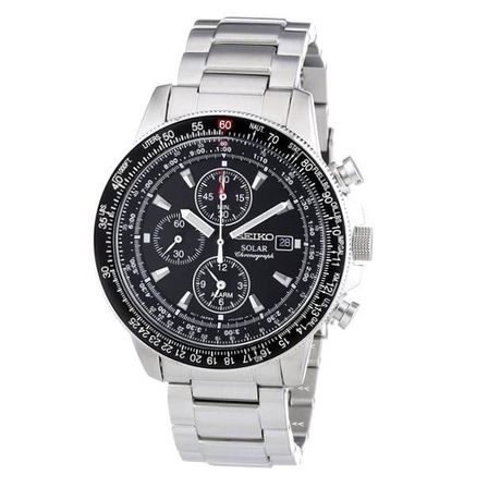 Seiko Conceptual Solar Ss Chrono Gent Black SSC009P1