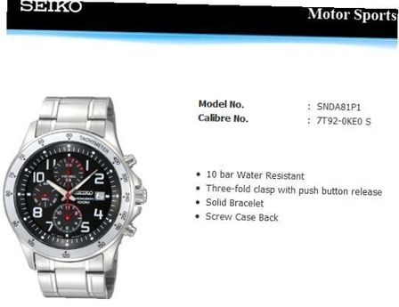 Seiko Sport Gent Chrono Ss SNDA81P1