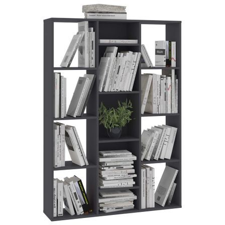 Séparateur de pièce/Bibliothèque Gris 100x24x140 cm