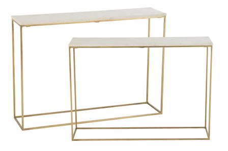 Set de 2 tables consoles dorées Barbara L 100 cm