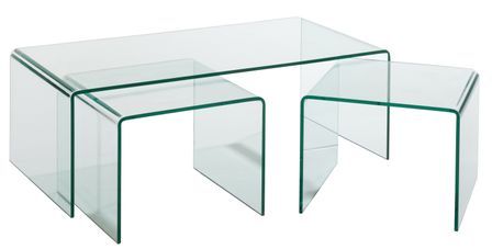 Set de 3 tables de salon en verre Ali L 120 cm - Lot de 3