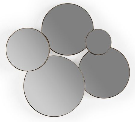 Set de 5 miroirs muraux ronds en métal doré RIZO - L 67 x H 62 cm