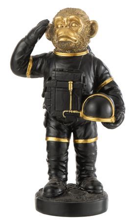 Singe astronaute noir et doré Astrid L 21 cm