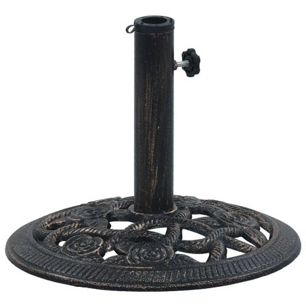 Socle de parasol Noir et bronze 9 kg 40 cm Fonte