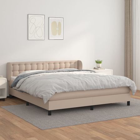 Sommier à lattes de lit avec matelas Cappuccino 180x200 cm