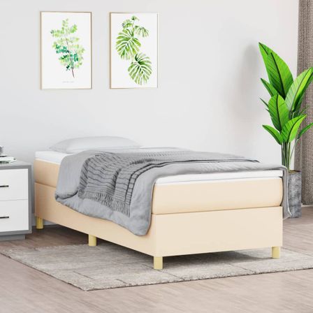 Sommier à lattes de lit Crème 100x200 cm Tissu