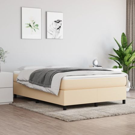 Sommier à lattes de lit Crème 140x190 cm Tissu