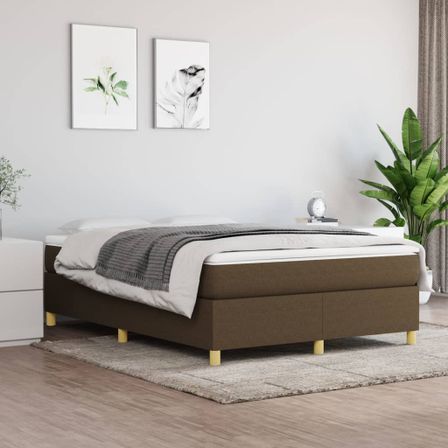Sommier à lattes de lit Marron foncé 140x190 cm Tissu