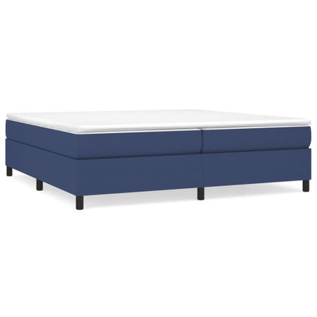 Lit à sommier à ressorts Bleu 200x200 cm Tissu