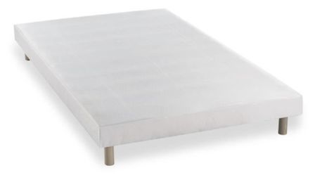 Sommier tapissier blanc à 12 lattes avec pieds Verbaud - Durabilité et élégance