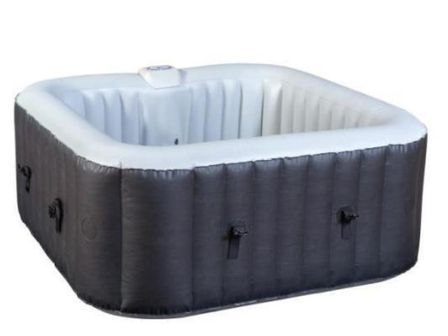 Spa carré gonflable noir 4 places Kampy 154 cm