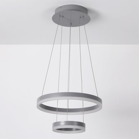 Suspension LED métal gris Luxore