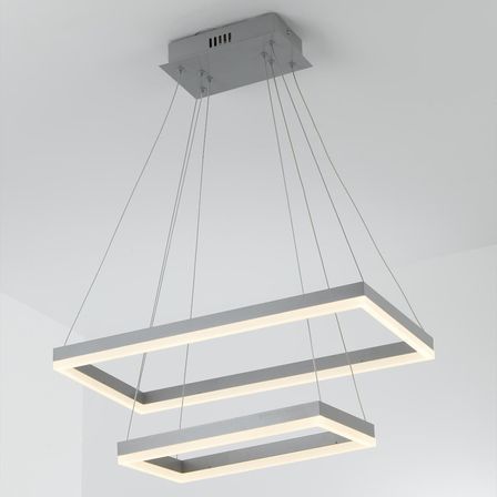 Suspension LED métal gris Solys