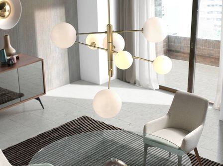 Suspension pendentif en acier doré Niko