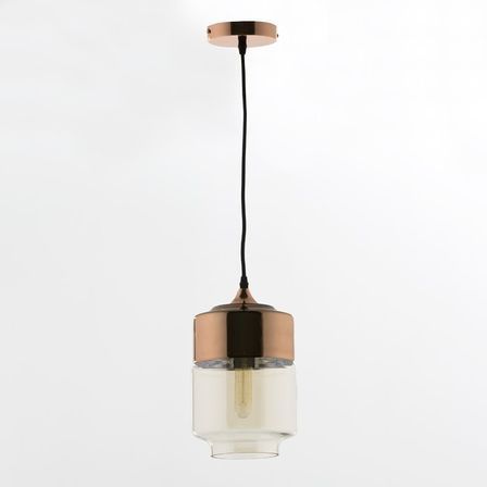 Suspension verre et métal doré Leroi D 18 x H 30 cm