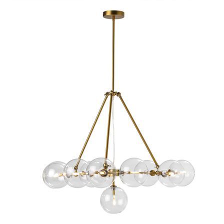 Suspension verre et métal doré Aneny L 97 x H 112 x P 97 cm