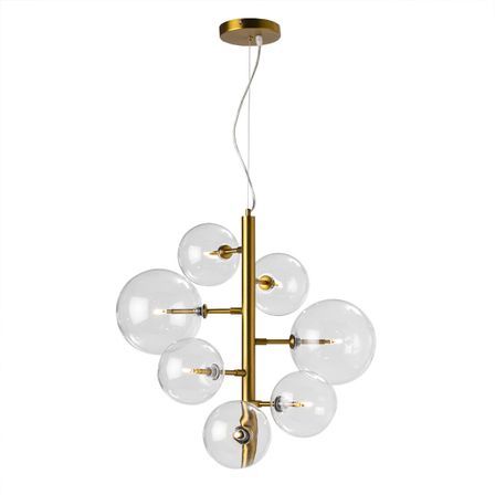 Suspension verre et métal doré Navoa L 57 x H 125 x P 57 cm