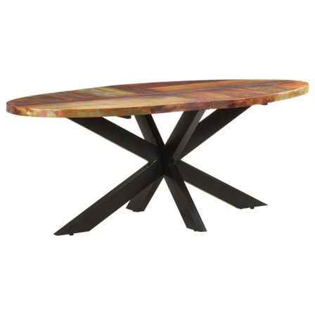 Table à dîner ovale 200x100x75 cm Bois de récupération solide