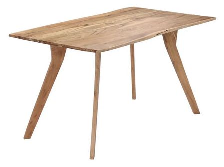 Table à manger acacia massif clair Helit 120 cm