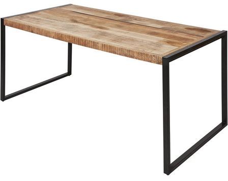 Table à manger bois de manguier et acier noir Bela 180 cm