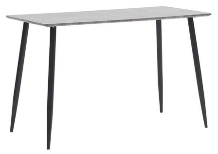 Table à manger bois gris béton et pieds métal noir Azkar 120 cm