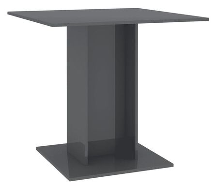 Table à manger carrée bois gris brillant Lerina 80 cm